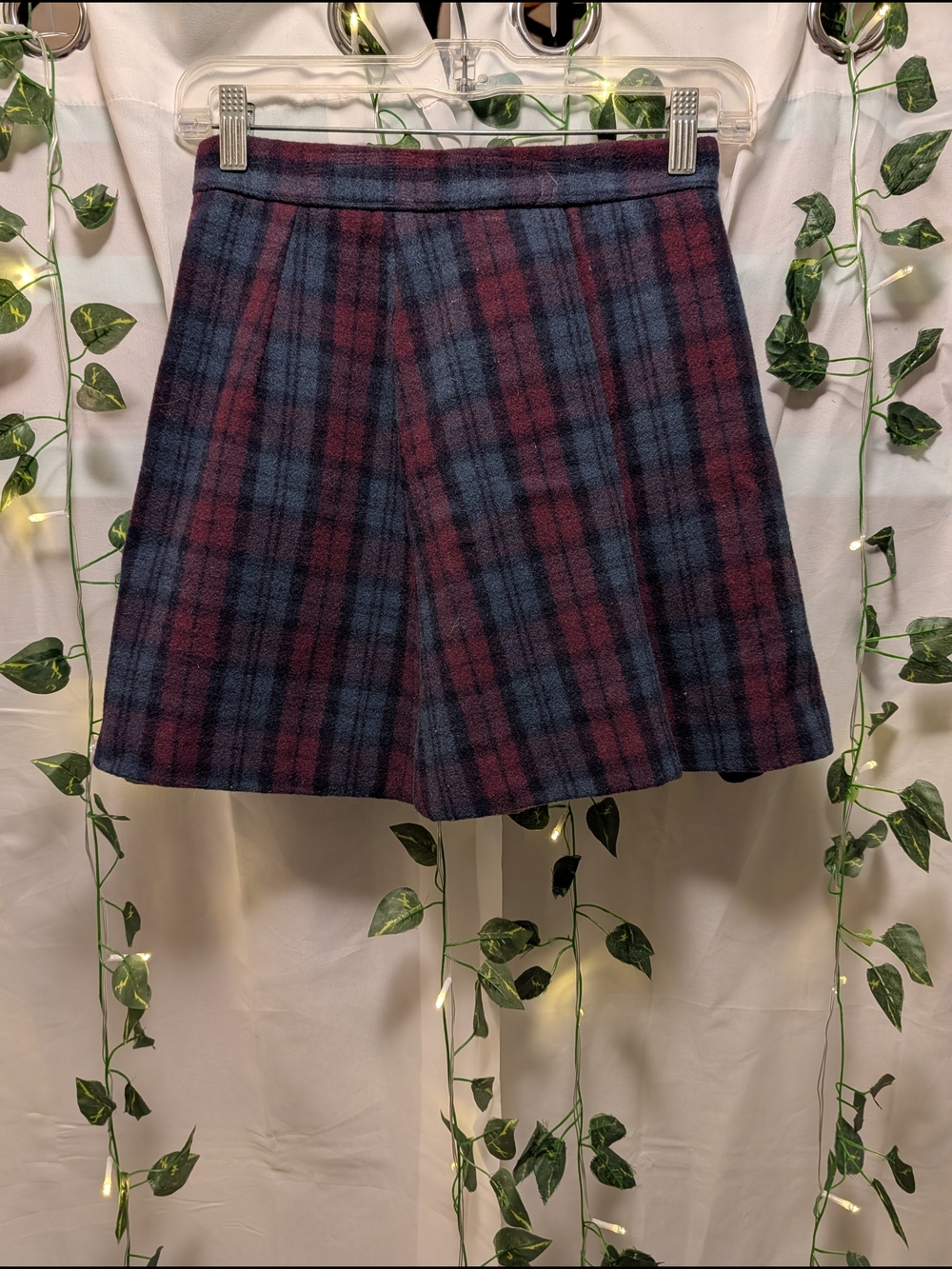 Talula Burgundy and Emerald Plaid Skater Skirt